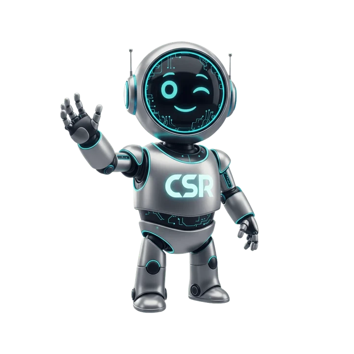 CSRobot saludando con la mano y guiñando un ojo